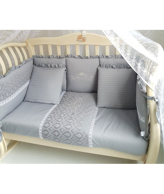 Комплект в кроватку Софт Сочная пудра серый