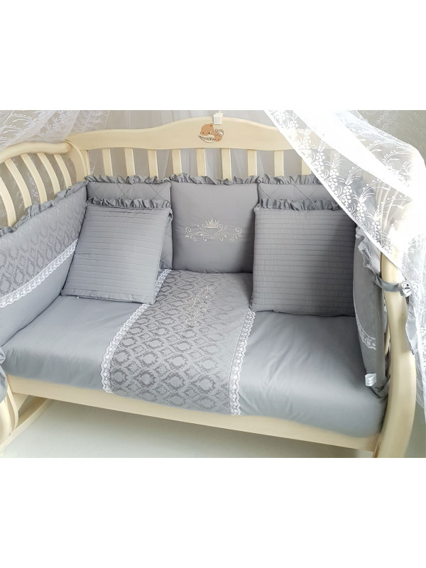Комплект в кроватку Софт Сочная пудра серый