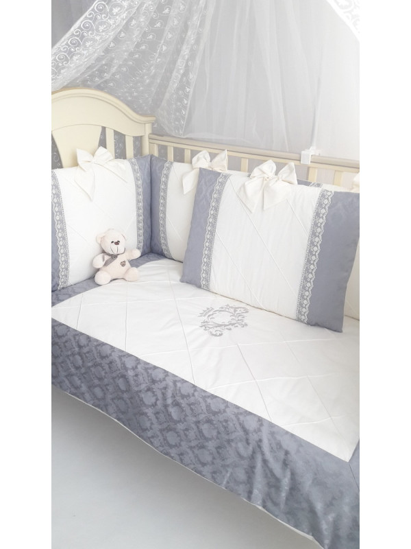 Комплект в кроватку Софт Сочная пудра 2 серый