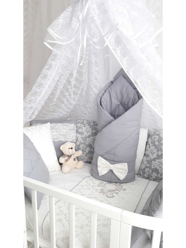 Комплект в круглую кроватку Vinsent серый