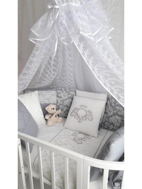 Комплект в круглую кроватку Vinsent серый