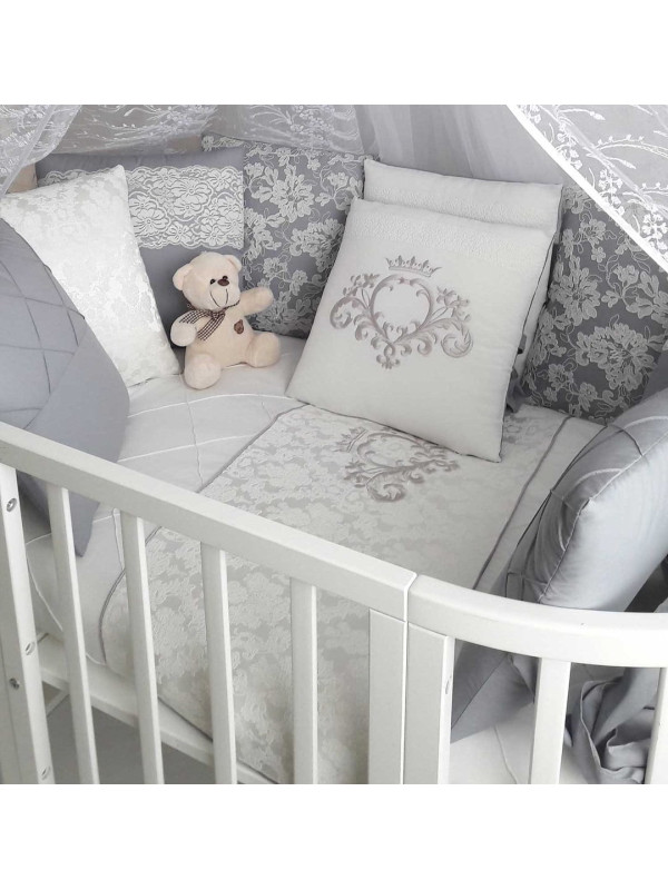 Комплект в круглую кроватку Vinsent серый