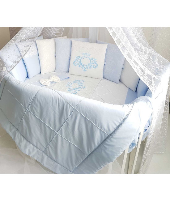 Комплект в круглую кроватку Vinsent голубой
