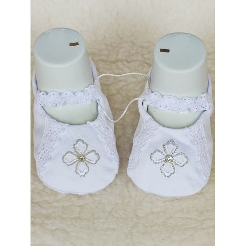 Туфельки-пинетки с серебряным крестиком