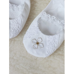 Туфельки для крещения с золотым крестиком