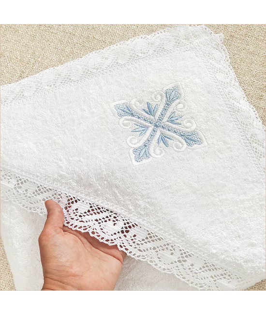 Крестильный набор Александр с кружевным полотенцем