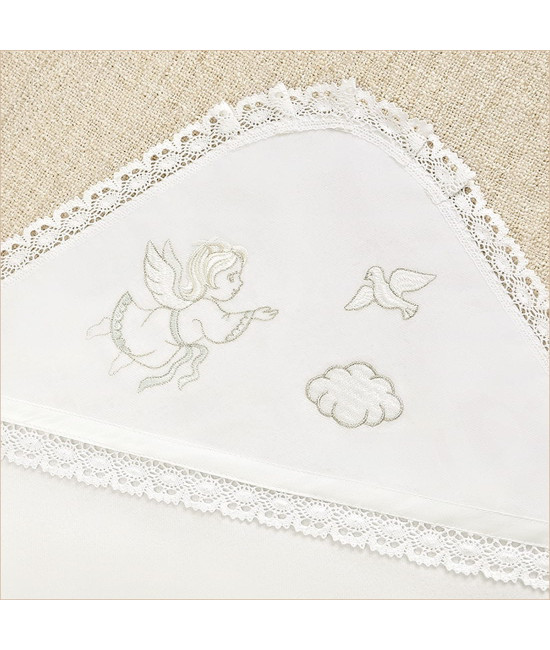 Крестильный набор Ангел с голубкой с пеленкой