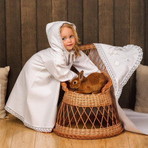 Крестильный набор Ангел с голубкой с пеленкой