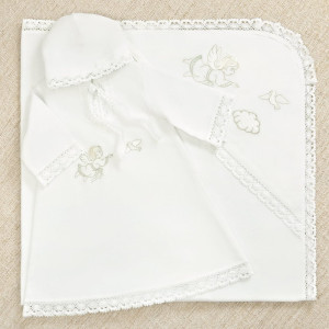 Крестильный набор Ангел с голубкой с пеленкой