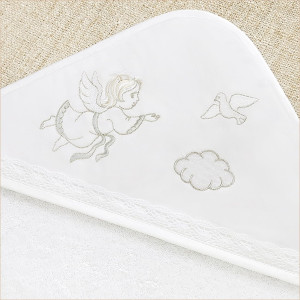 Крестильный набор Ангел с голубкой с полотенцем