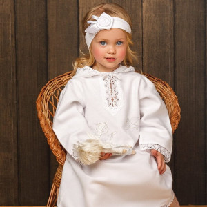 Крестильный набор Ангел с голубкой с пеленкой