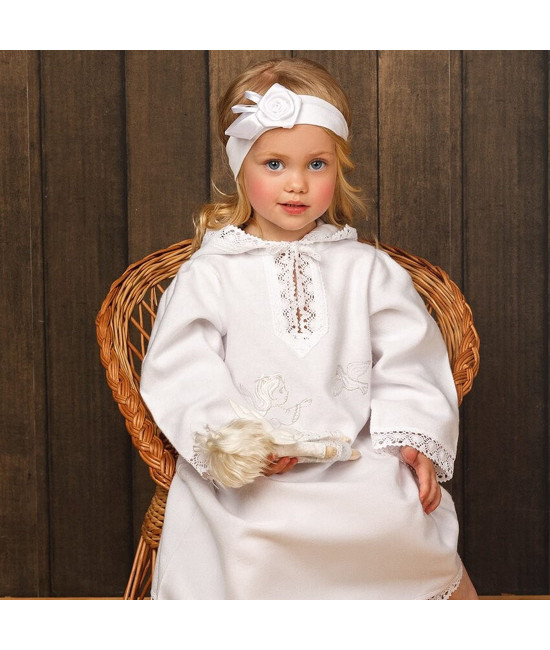 Крестильный набор Ангел с голубкой с пеленкой