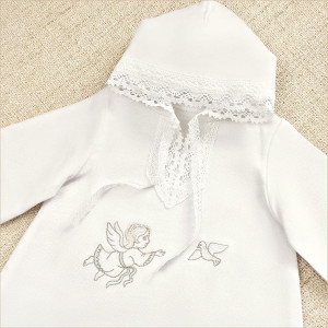 Крестильный набор Ангел с голубкой с пеленкой