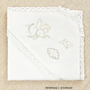 Крестильный набор Ангел с голубкой с полотенцем