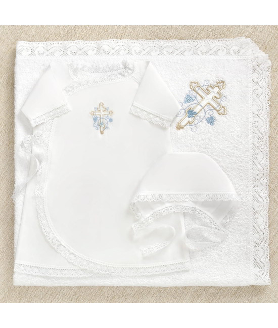 Крестильный набор Иван с кружевным полотенцем
