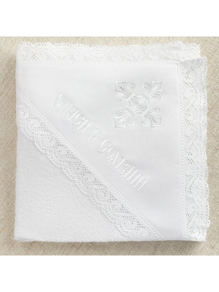 Кружевное полотенце с уголком Крещение