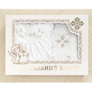 Крестильный набор Ксения с махровым уголком