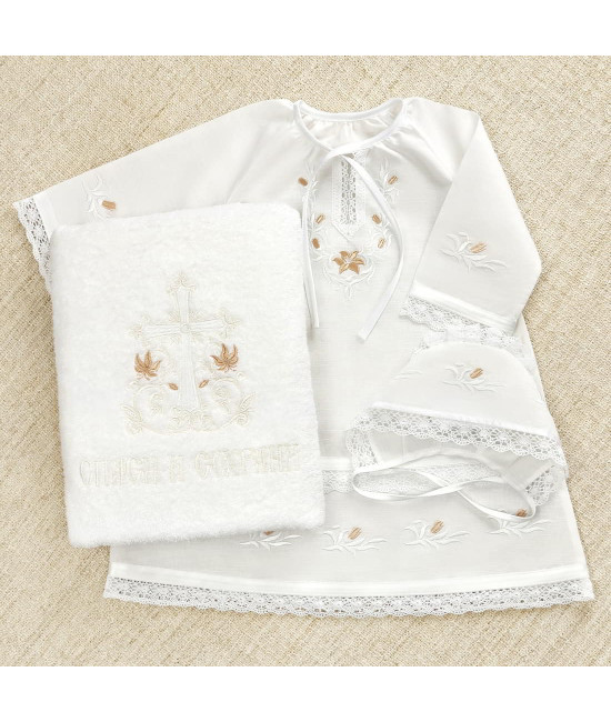 Крестильный набор Лилия с классическим полотенцем