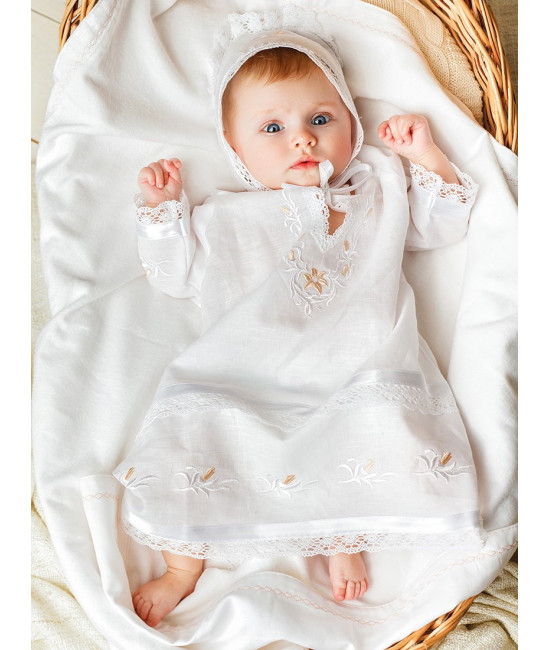 Крестильный набор Лилия с классическим полотенцем