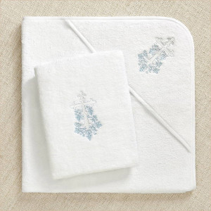 Крестильный набор Лоза голубая с классическим полотенцем