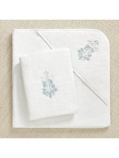 Крестильный набор Лоза голубая с классическим полотенцем