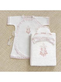 Крестильный набор Лоза розовая с классическим полотенцем
