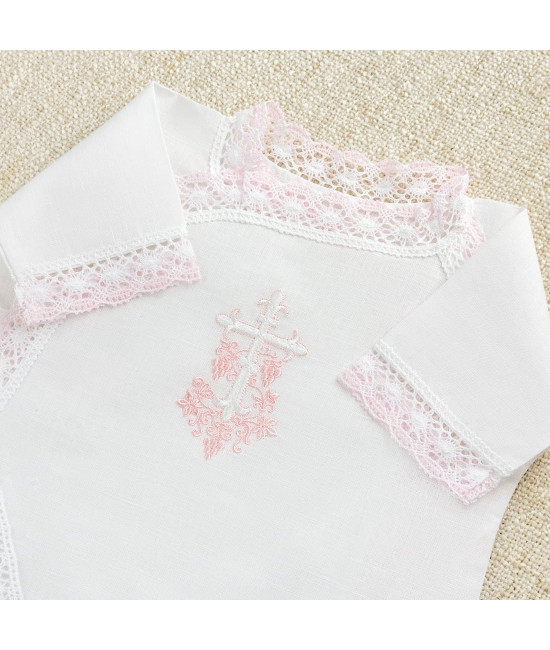 Крестильный набор Лоза розовая с классическим полотенцем