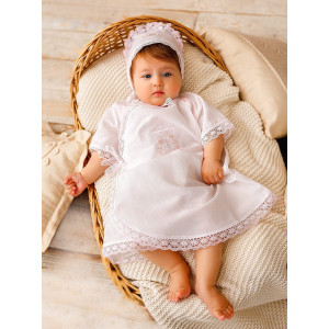 Крестильный набор Лоза розовая с классическим полотенцем