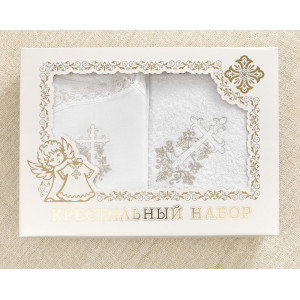 Крестильный набор Лоза голубая с классическим полотенцем