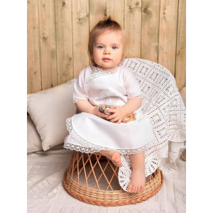 Крестильный набор Лоза серебряная с махровым полотенцем