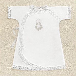 Крестильный набор Лоза серебряная с махровым полотенцем