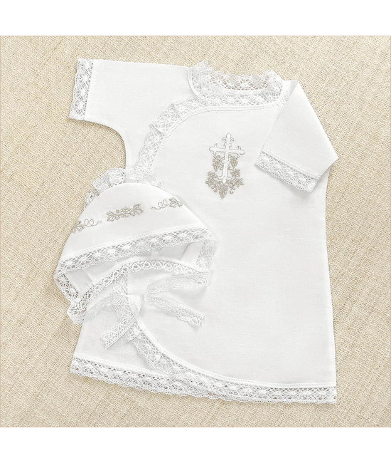 Крестильный набор Лоза серебряная с махровым полотенцем