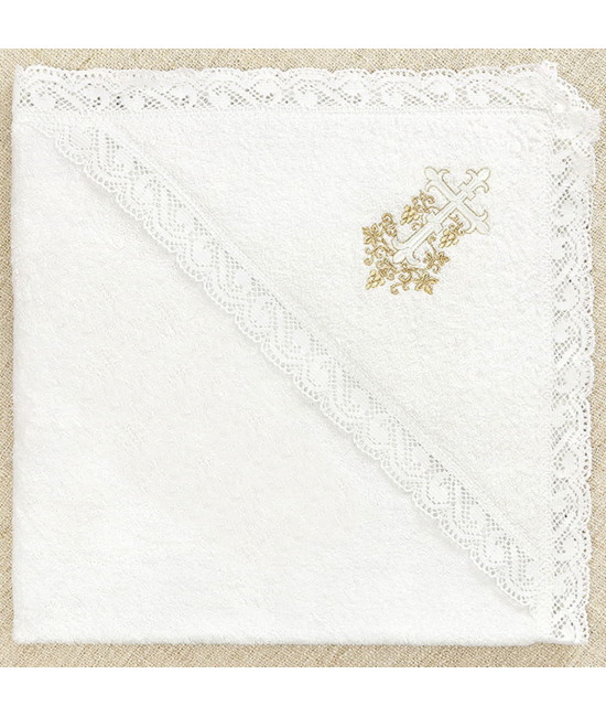 Кружевное полотенце с уголком Золотая лоза