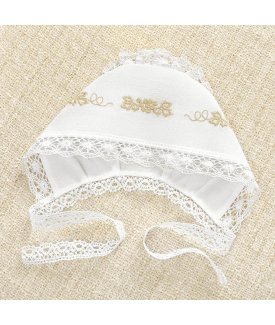 Крестильный набор Лоза золотая с кружевным полотенцем