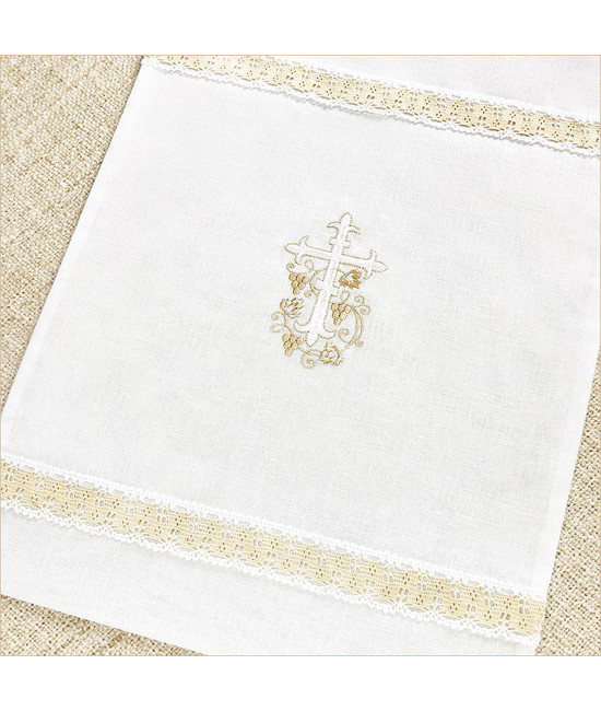 Крестильный набор Лучик бежевый с классическим полотенцем