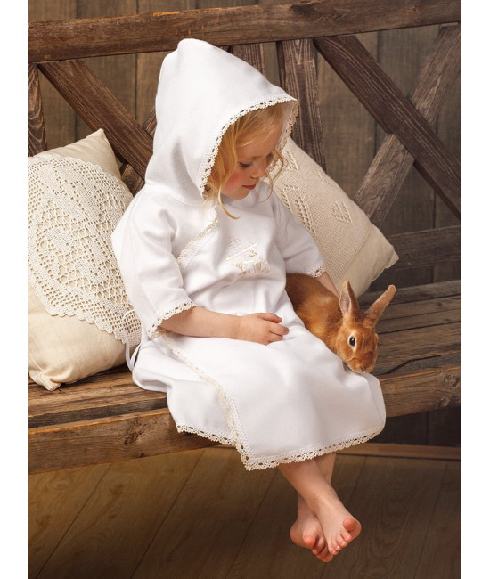 Крестильный набор Лучик бежевый с классическим полотенцем