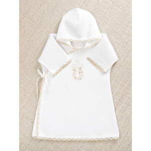 Крестильный набор Лучик бежевый с классическим полотенцем