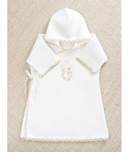 Крестильный набор Лучик бежевый с классическим полотенцем