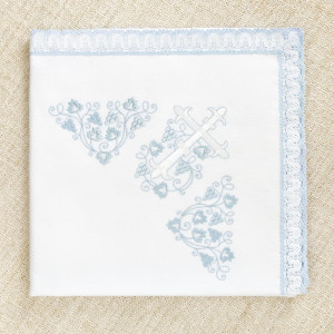 Крестильный набор Лучик голубой с пеленкой