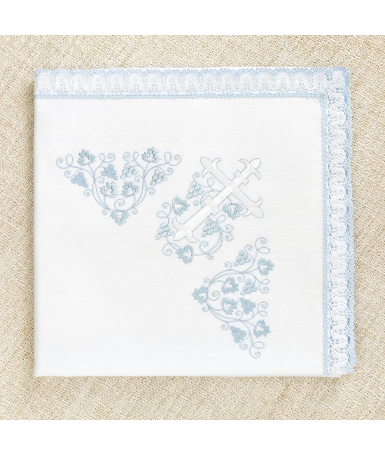 Крестильный набор Лучик голубой с пеленкой