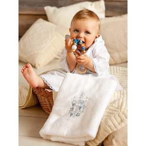 Крестильный набор Лучик голубой с классическим полотенцем