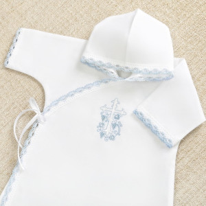 Крестильный набор Лучик голубой с классическим полотенцем