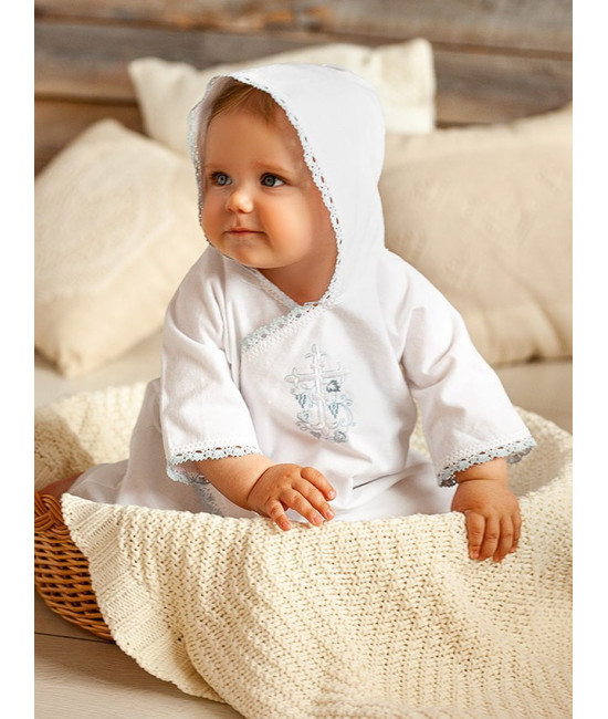 Крестильный набор Лучик голубой с классическим полотенцем