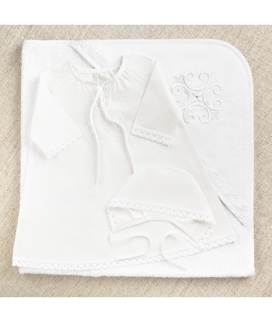 Крестильный набор Людмила с пеленкой с махровым уголком