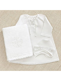 Крестильный набор Людмила с пеленкой с классическим полотенцем