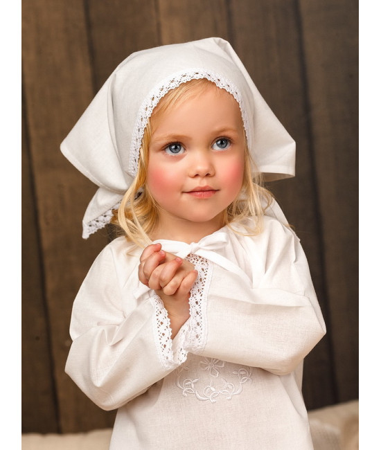 Крестильный набор Людмила с пеленкой с классическим полотенцем