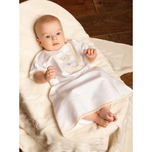 Крестильный набор Никита с кружевным полотенцем