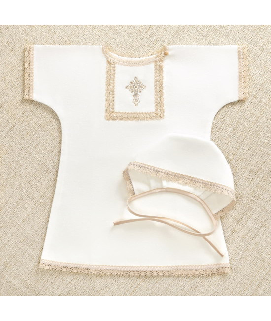 Крестильный набор Никита с кружевным полотенцем