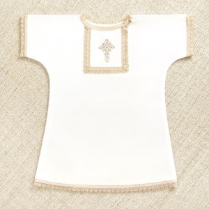 Крестильный набор Никита с кружевным полотенцем