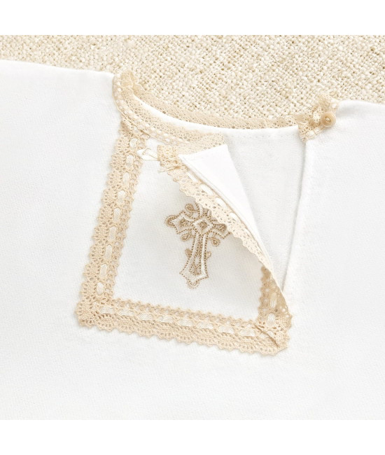 Крестильный набор Никита с кружевным полотенцем